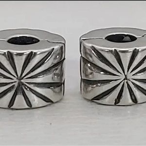 Pandora Clips Set Sunburst Retired Set Guaranteed Authentic Excellent